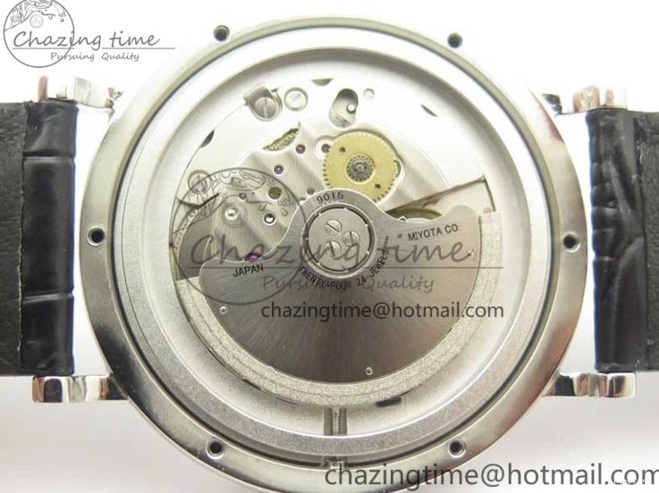 MIROTIME 0523 Affordable Portofino IW356501 SS V3 MK 1:1 Best Edition White Dial Gold Markers On Black Leather Strap MIYOTA 7196